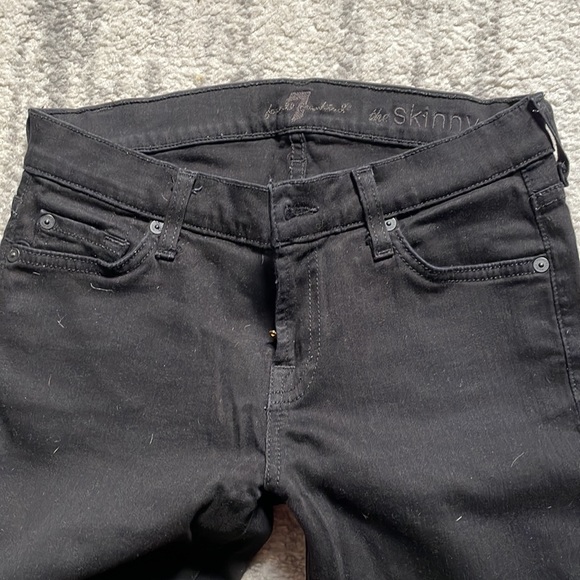 7 for all mankind womens black the skinnystretchy jeans 26 - Picture 2 of 5